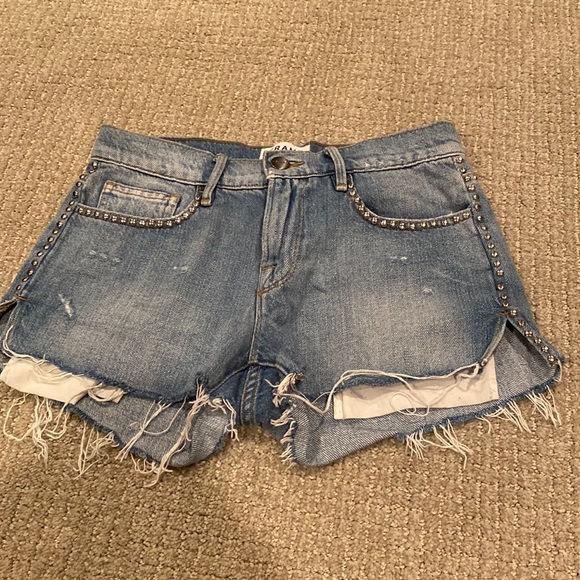 Frame Denim Pants - STUDDED FRAME JEAN SHORTS
